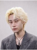 韓国風センターパートショート抜きっぱなしハイブリーチ