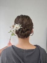 ヘアー アイス 御器所本店(HAIR ICI)&nbsp;20代30代お祭りお呼ばれスタイルふわふわシニヨンアレンジ