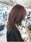 レイヤーカット　ブラウンカラー