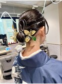 タイトシニヨン　ヘアセット　卒業式【立川/soell/水島】