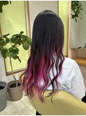 ビビットピンクインナーカラー