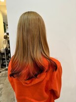 ボンドヘアステージ 良福寺店(BOND hair stage)&nbsp;毛先で遊ぶデザインカラー！ハイトーン×オレンジ×ブラック