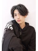 アップバング ツーブロックマッシュ 束感ショート 波巻き