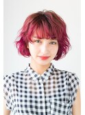 ☆シースルーREDふんわりショート☆