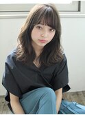 透け感シアーカラー前髪大人かわいいくびれヘア２０代３０代40代