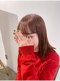 ワンブリーチしてオレンジベージュ