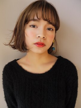 モリオ フロム ロンドン サッポロファクトリー店(morio FROM LONDON) 前髪パーマ　大人かわいいふんわり外ハネボブ毛先パーマ