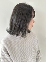 フォーク FOLK 【FOLK】赤みなし透明感ダークグレージュ☆似合わせ外ハネボブ♪