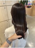 大人美人艶カラーベージュ小顔カット透明感レイヤーロング