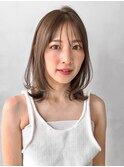薄めバングサイドバング外ハネボブ艶感モテ髪くせ毛風カール