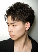 センターパートフェザーパーマシャドウパーマメンズパーマ