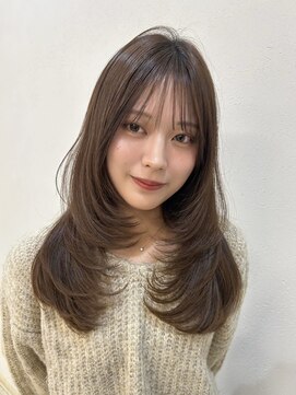 小顔レイヤー透明感カラーkchiara天神新名敬子