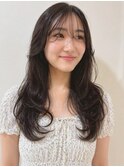 ロングレイヤーカット/ゆるふわカール/顔まわりカット