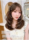 ミディアム　韓国　顔まわり　レイヤーカット　くびれヘア