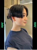 黒髪ハンサムショート