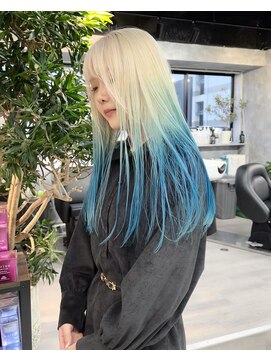 イコ(.ico) ホワイトブロンド×ターコイズ