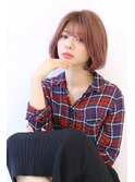 ローライトことりベージュ大人かわいい小顔スリークボブ大人ボブ