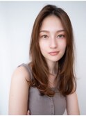 レイヤーカット韓国くびれナチュラルカラー似合わせカット