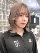 サンクプロジェクト(cinq PROJECT)&nbsp;韓国風顔周りレイヤーカットミルクティーベージュブラウンカラー