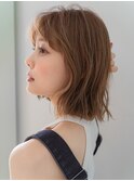 大人カジュアルボブニュアンスパーマ　前髪カット　ショートボブ