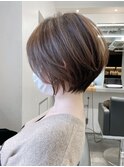 丸いのが可愛い大人ショートボブ