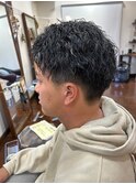 無造作ショートレイヤー刈り上げツーブロックマッシュパーマ