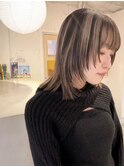 デザインカラーコントラストハイライト切りっぱなしボブ