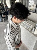 刈り上げマッシュ/波巻きパーマ/波巻きツイスト/センターパート