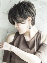 ロミー 本厚木(ROMMY.)&nbsp;本厚木◎丸みショートマッシュ前髪あり白髪ぼかし細めハイライト