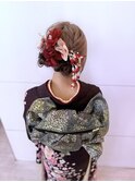 成人式にぴったり♪ツインお団子編み込みスタイルで華やかに◎