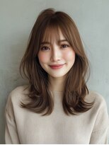 ルービック 奈良(Rubik's)&nbsp;レディース韓国レイヤーナチュラル小顔ミディアム、ロング