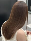 ロングヘアーベージュカラー縮毛矯正髪質改善　赤坂見附