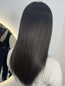 カラーハイライトハッシュカットレイヤーカットボブ髪質改善