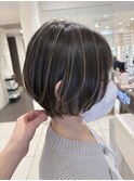 ショート細めグレージュハイライト/髪質改善
