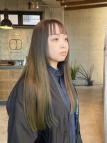 ドゥーア 代官山(Door)&nbsp;#ロング#ハイライト#姫カット#オリーブベージュ#眉上ロング