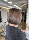 ボブ　白髪ぼかし　ハイトーン　