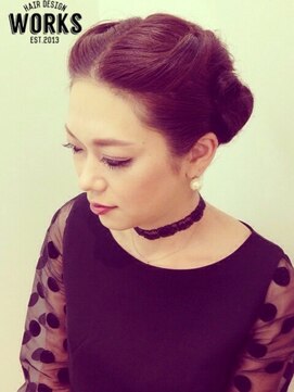 ワークス ヘアデザイン(WORKS HAIR DESIGN) センターパートきっちりキュートなネコ耳アレンジスタイル