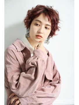 ヘアーメイクパウダー 天王寺寺田町店(Hair make powder) 20大30代40代大人可愛い☆小顔愛されベリーショートピンク