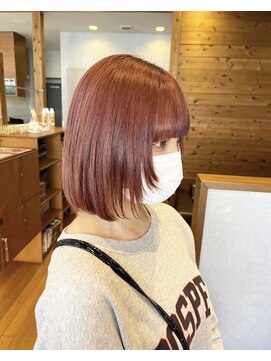 ジールサロン つくば本店 【ブリーチあり】ピンクカラー×ボブスタイル