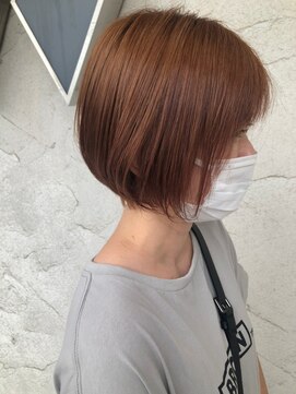 サンタフェ 岐阜島店(Santa'Fe) 30代40代50代/白髪ぼかし/脱白髪染め/ボブ/オレンジ