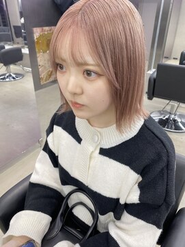 ペレ 栄店(PELE) 黒髪/グレーベージュ/レイヤーロング/ブリーチ/栄/名駅