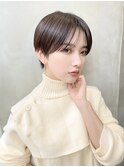 ハンサムショート丸みショートマッシュショート前髪あり前髪長め