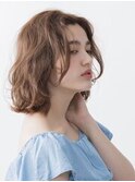 20代30代40代くせ毛風パーマナチュラルブラウンベージュ透明感