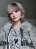 ミディアムボブショート外ハネボブ前髪カット_ba544311
