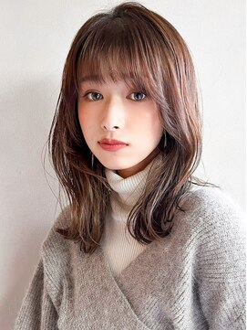 リヤン 表参道(lyann) ダークアッシュイメチェンシースルーバング前髪大人ガーリー