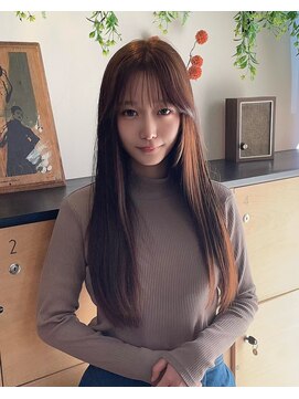 ココロヘアー ウィル 半田山店(Cocolo hair Will) 絶対可愛い王道艶ブラウンカラー×前髪顔まわりカット