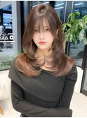 小顔レイヤーカットミディアムレイヤーレイヤーロング【日本橋】