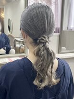 カラークチュール(Color Couture) ボブウルフグレージュカラー黒髪ココアベージュ