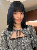 ネイビーカラー/レイヤーカット/ブリーチカラー/表参道/10代20代