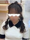 レース風おさげ